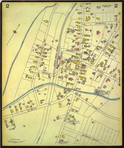 Plan du village de Sutton, 1897.